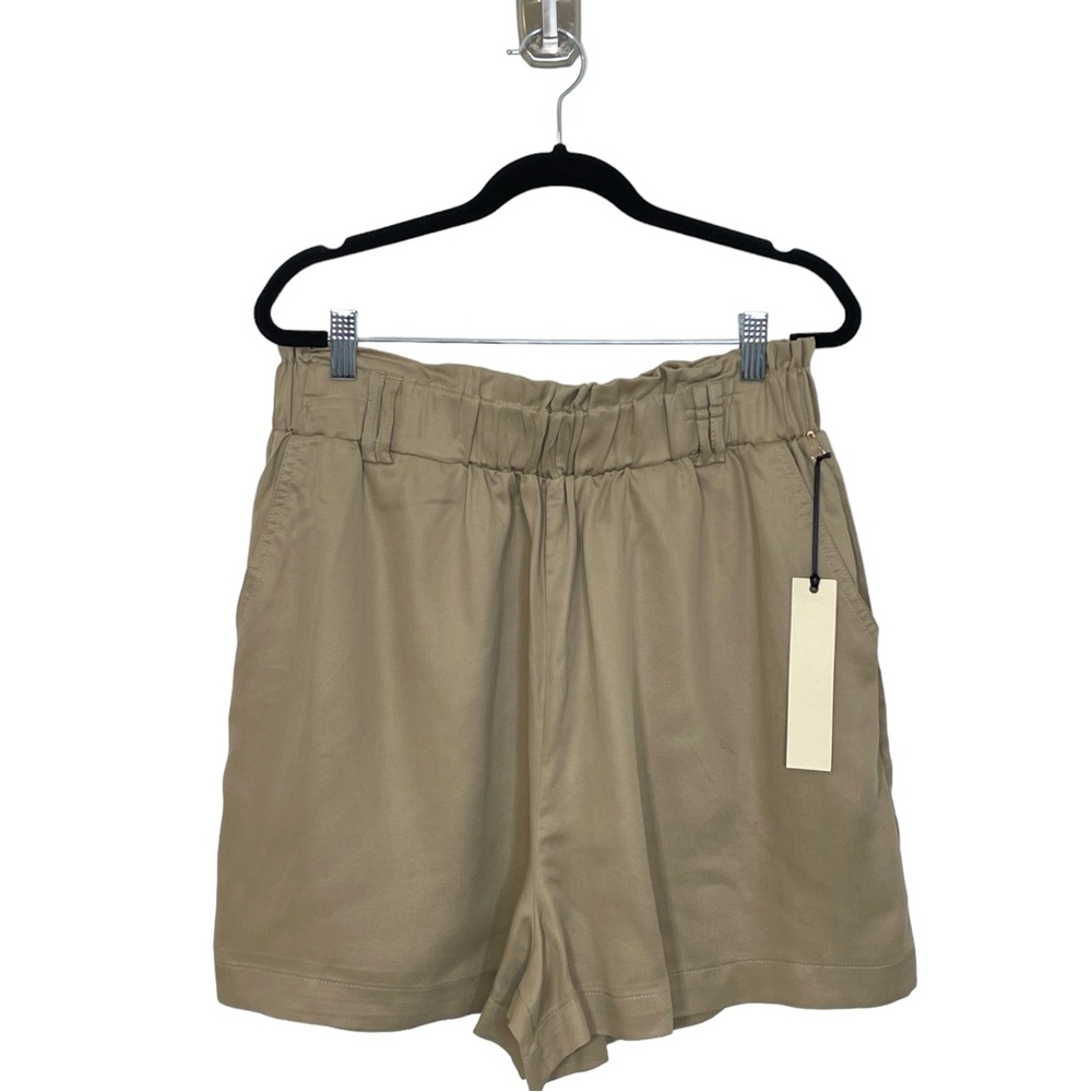 Penelope Rose Paperbag Waist Pull-on Shorts Tan Size XL A1010